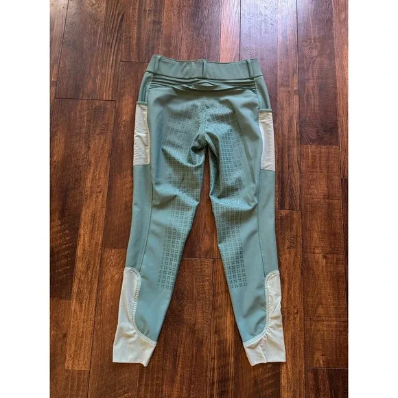 Piper by SmartPak Breeches Equestrian Riding Pants Women Medium Green Knee Patch - Picture 9 of 9
